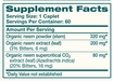 Organic Neem 60 Caplets by Himalaya Wellness supplement facts label
