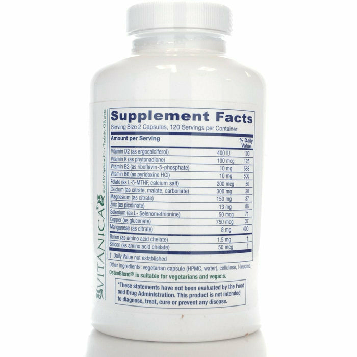OsteoBlend 240 vcaps by Vitanica Supplement Facts