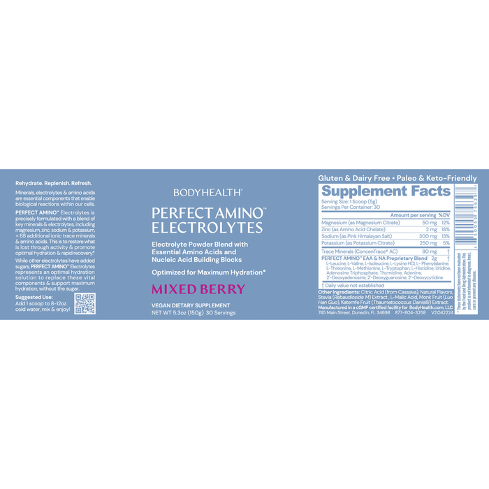 PerfectAmino Electrolytes Mixed Berry reccomendations
