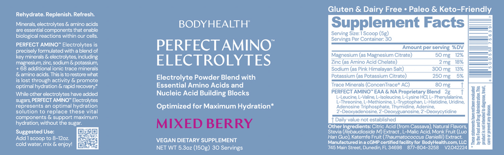 PerfectAmino Electrolytes Mixed Berry recommendations
