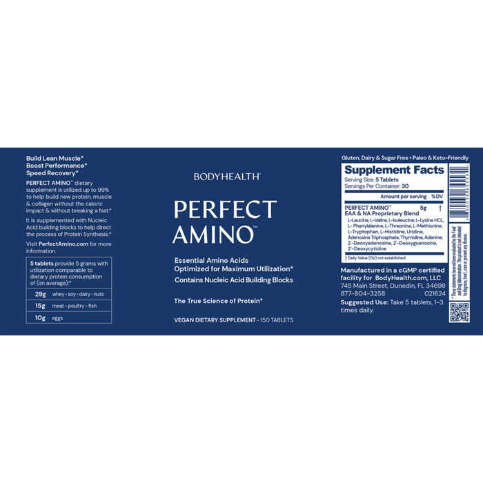 Perfect Amino 150 tablets recommendations label
