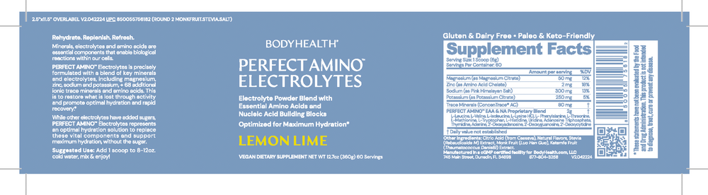 Perfect Amino Electrolytes 60 Servings by BodyHealth Description Label