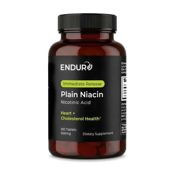 Plain Niacin IR 500mg 100 Tablets by Endurance Products