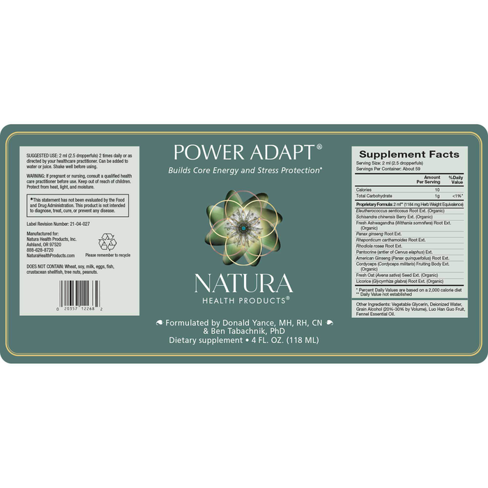 Power Adapt® Liquid by Natura Health Products Supplement Facts