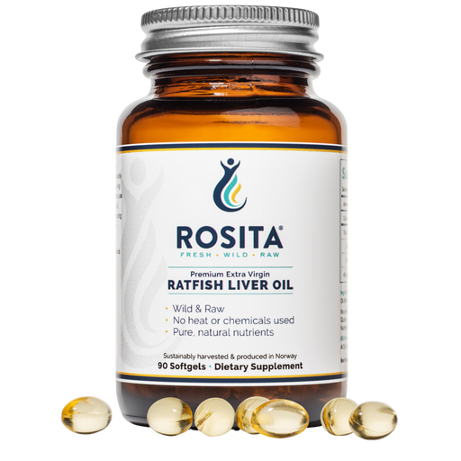 Premium Extra Virgin Ratfish Liver Oil 90 Softgels by Rosita Real Foods