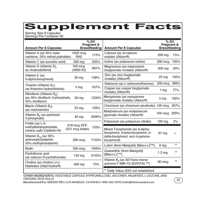 Prenatal Multi Pro 240 capsules by Needed