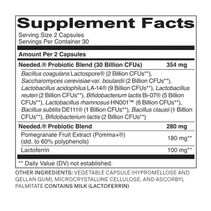 Prenatal Pre/Probiotic 60 capsules by Needed - supplement facts