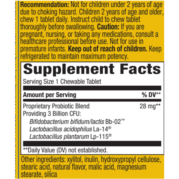 Primadophilus Kids Probiotic 30 chewable tablets by Nature's Way