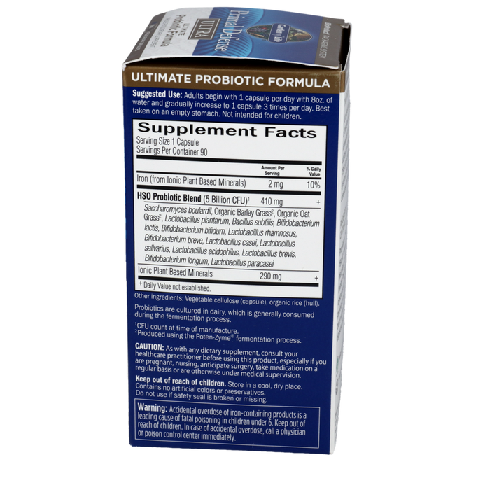 Primal Defense Ultra by Garden of Life 90 ct supplement facts label