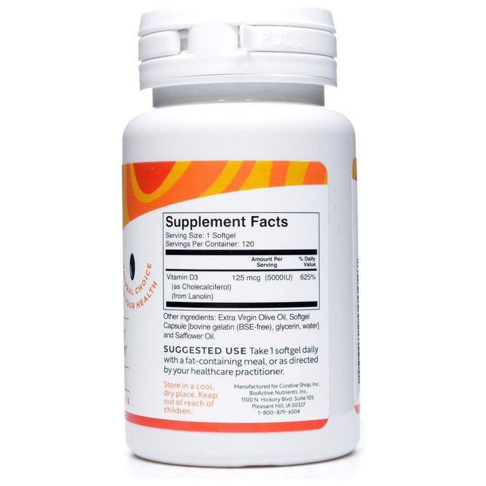 Vitamin D3 5000 IU 120 softgels by BioActive Nutrients