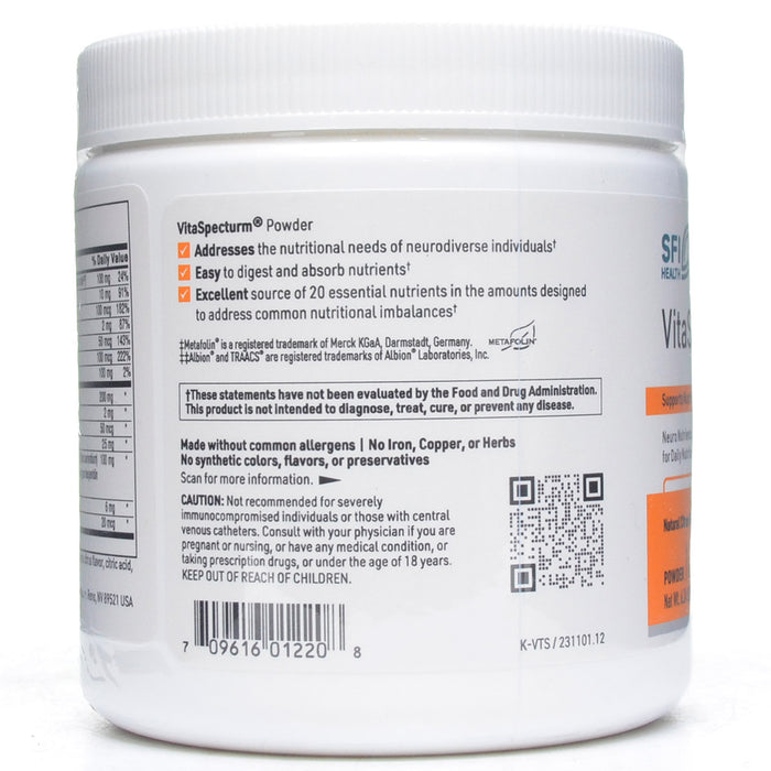 VitaSpectrum powder container with label on a white background