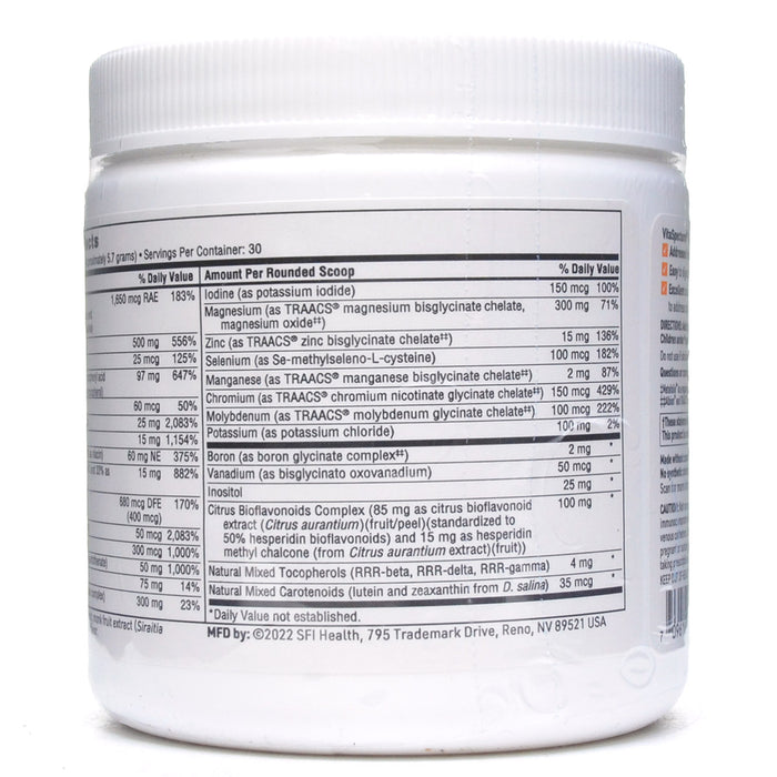 Nutritional supplement container with label on a white background