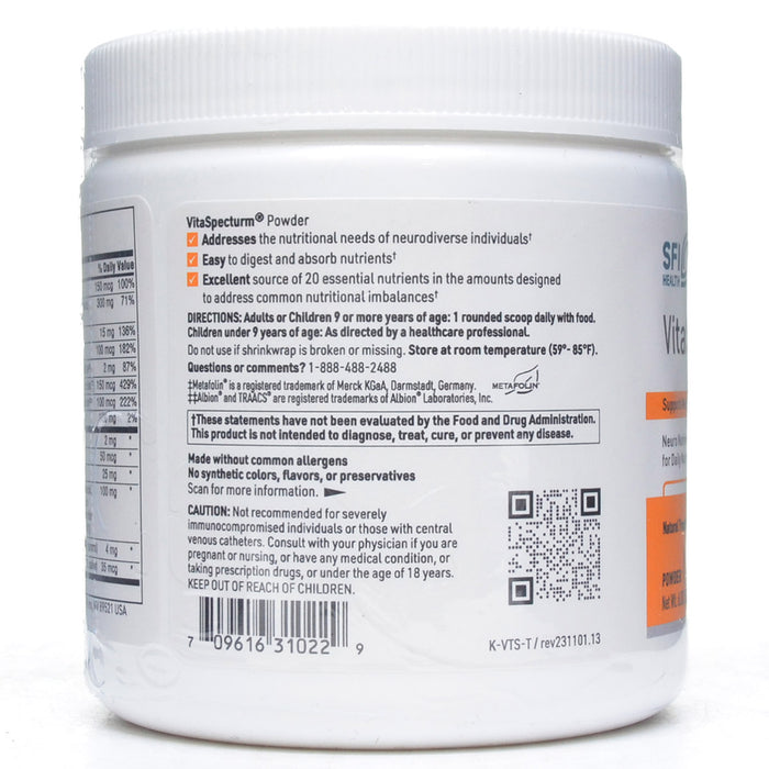 VitaSpectrum Powder container with label on a white background
