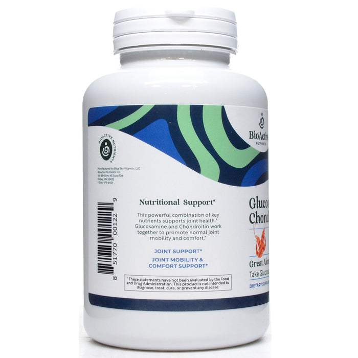 BioActive Nutrients, Glucosamine & Chondroitin 120 caps description label