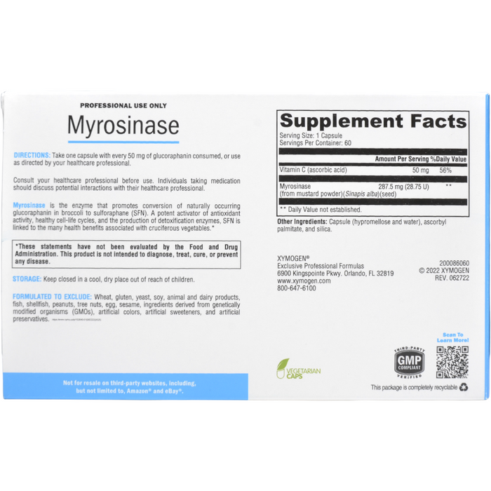 Supplement Facts Myrosinase 60 Capsules