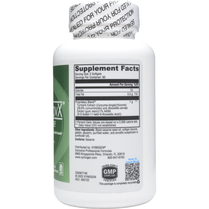 Supplement Facts SynovX Relief 120 Softgels
