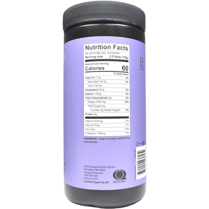 Nutrition Facts Flax Seed Powder 16 oz