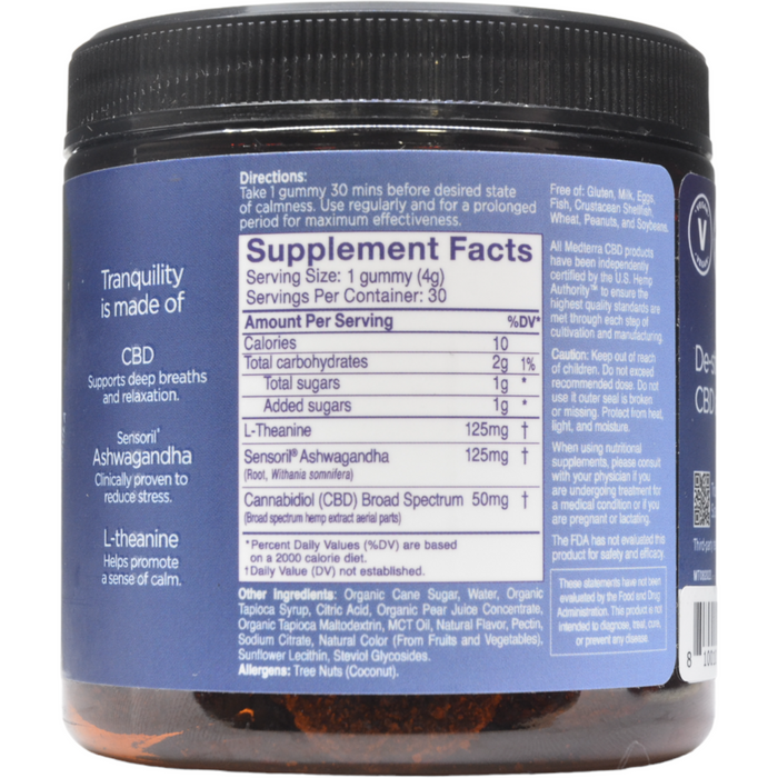 Supplement Facts True Broad Spectrum Keep Calm Gummies 50 mg 30 ct