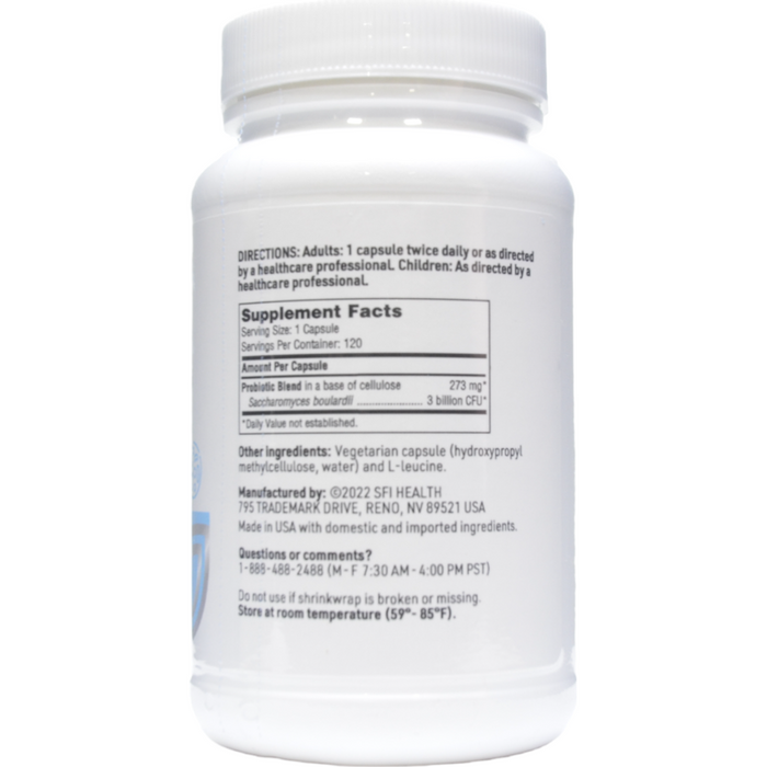 Supplement Facts Ther-Biotic Saccharomyces Boulardii 120 caps