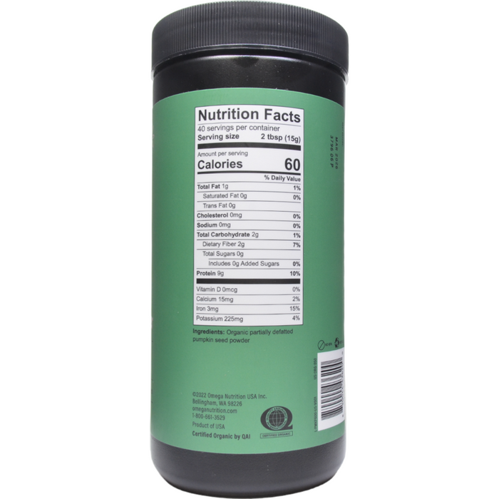 Nutrition Facts Pumpkin Seed Plant-Based Protein Powder 21 oz