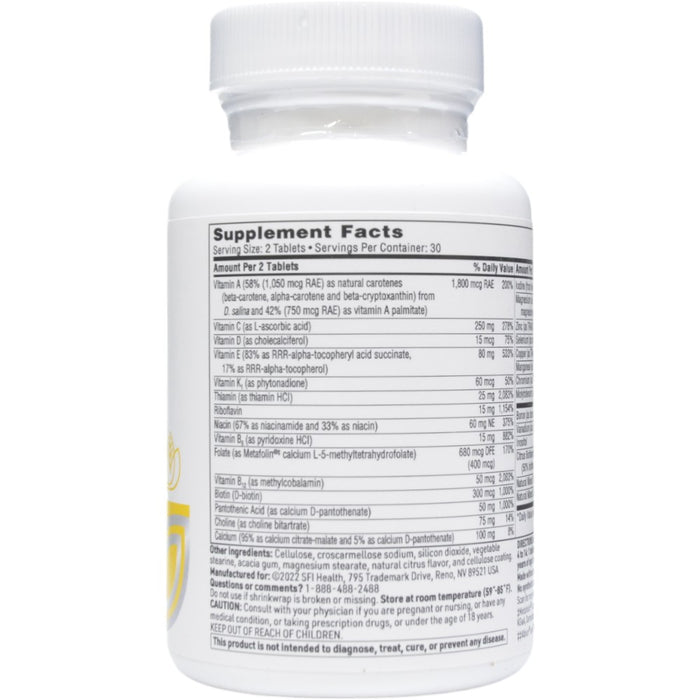 Supplement Facts VitaPrime Iron-Free 60 tabs