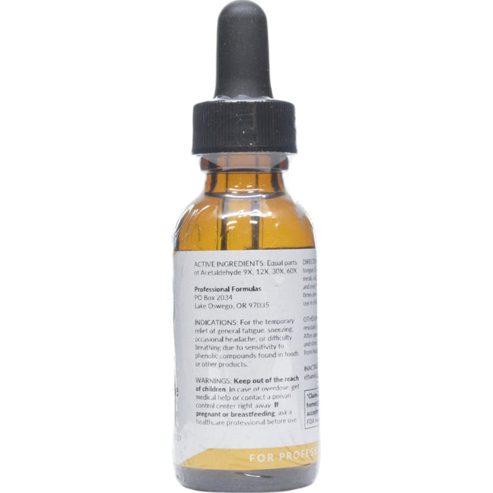 Active Ingredients Acetaldehyde 1 oz
