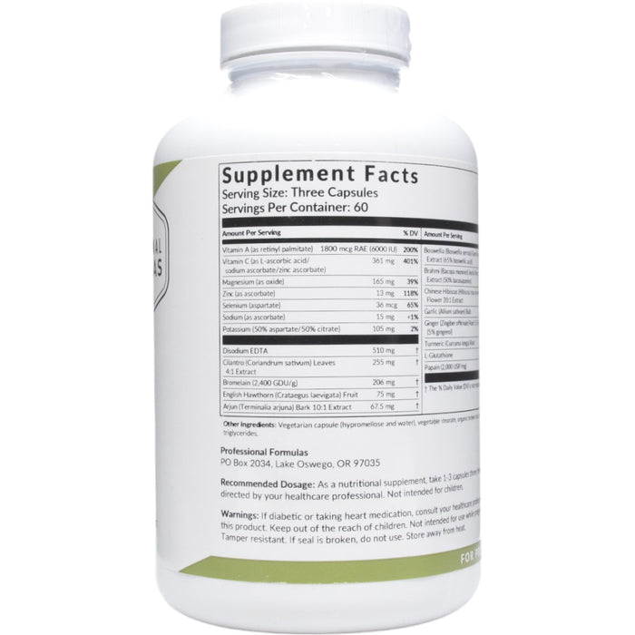 Supplement Facts Cardio Clear 180 caps