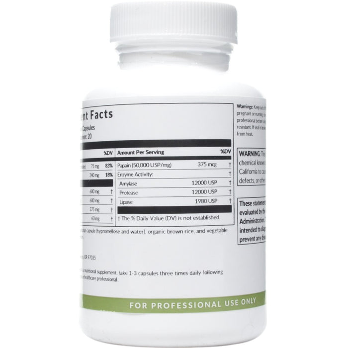 Supplement Facts Bromelain Papain 60 caps