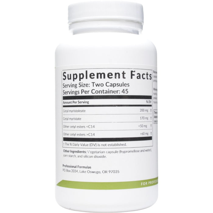Supplement Facts Cetyl Myr Plus 90 capsules