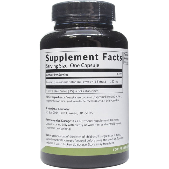 Supplement Facts Cilantro 90 capsules