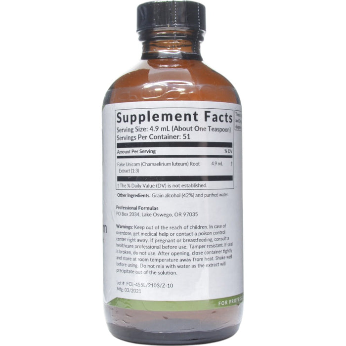 Supplement Facts False Unicorn (Chamaelirium luteum) 8.4 oz