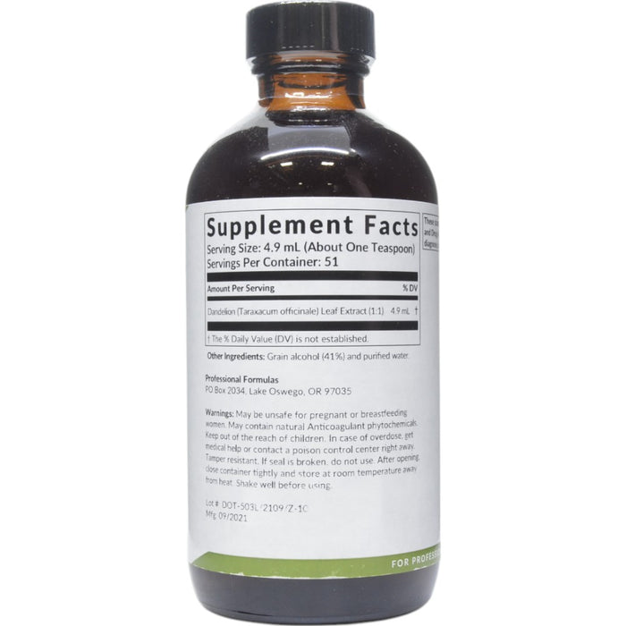 Supplement Facts Dandelion Leaves (Taraxacum officinale) 8.4 oz