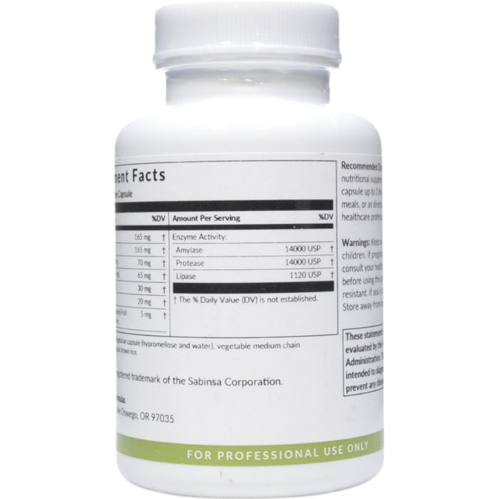 Supplement Facts Di-Gest Plus 90 capsules