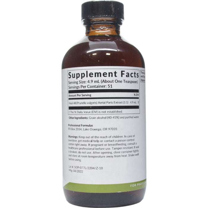 Supplement Facts Heal All (Prunella Vulgaris-Woundwort) 8.4 oz