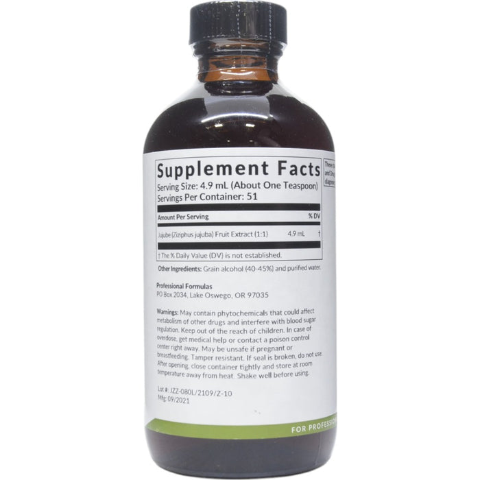 Supplement Facts Jujube (Ziziphus jujuba) 8.4 oz