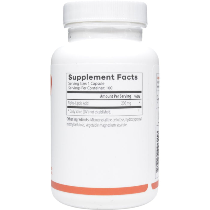 Alpha-Lipoic Acid 100 Caps Supplement Facts