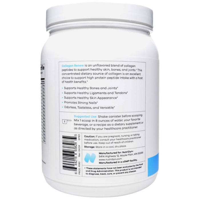 Collagen Renew 30 servings Suggested Use label