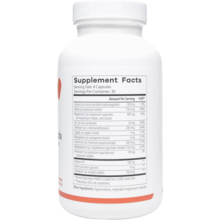 Essential Minerals 120 Caps Supplement Facts