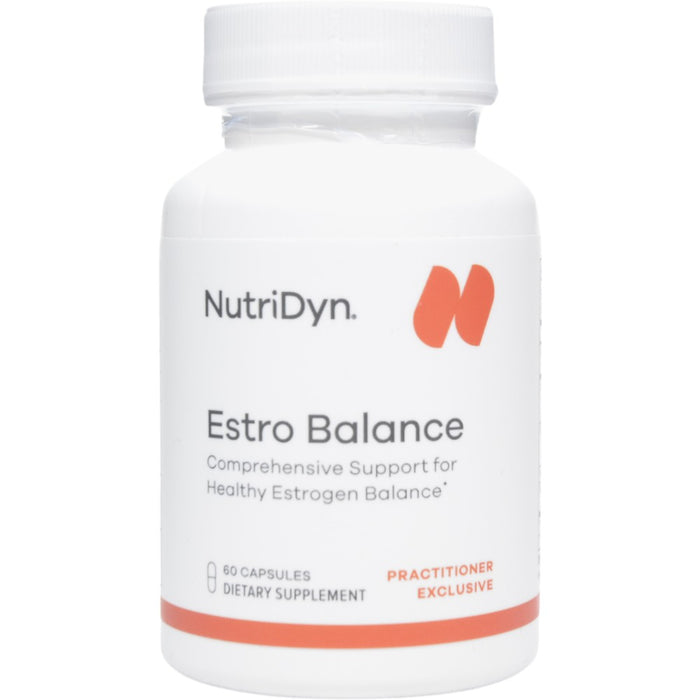 NutriDyn Estro Balance supplement bottle on a white background 60 caps