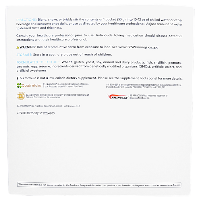 OptiCleanse GHI: Vanilla Delight (Sugar- & Stevia-Free) 10 servings Suggested Use