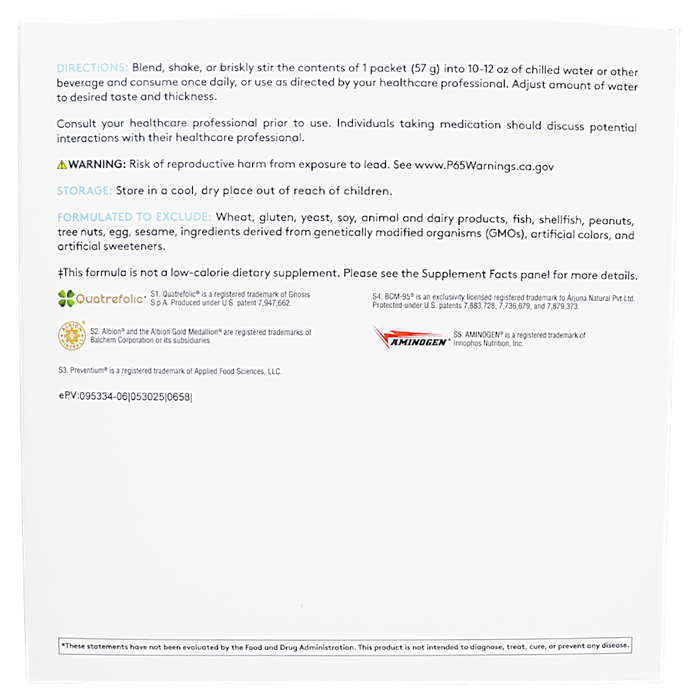 OptiCleanse GHI: Creamy Chocolate (Sugar- & Stevia-Free) 10 servings Suggested Use