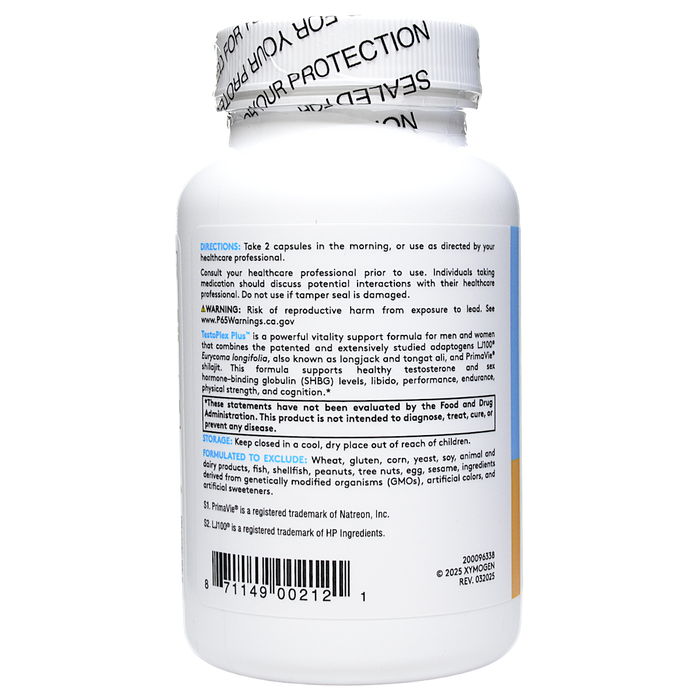 Supplement bottle with label on a white background