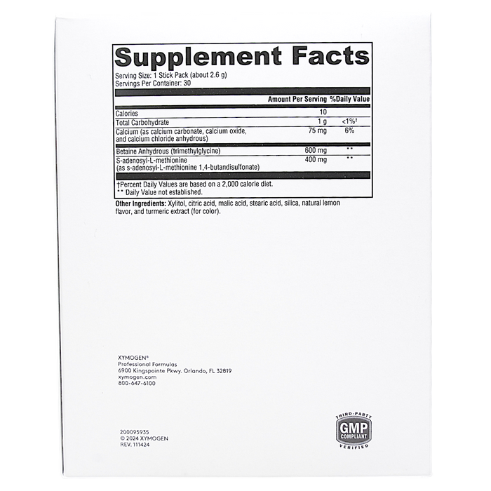 SAM-e & TMG Lemon 30 Servings Supplement Facts