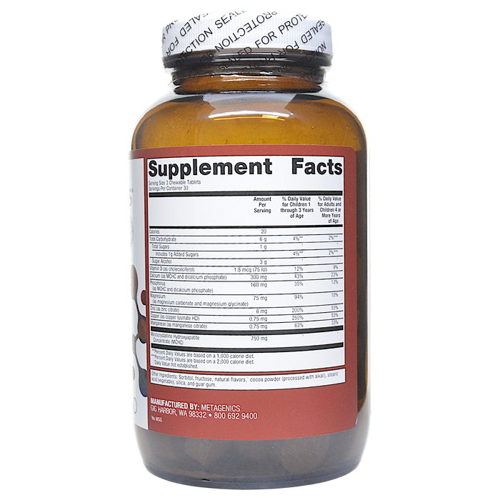 Bone Builder Chewable 90 Tablets Supplement Facts