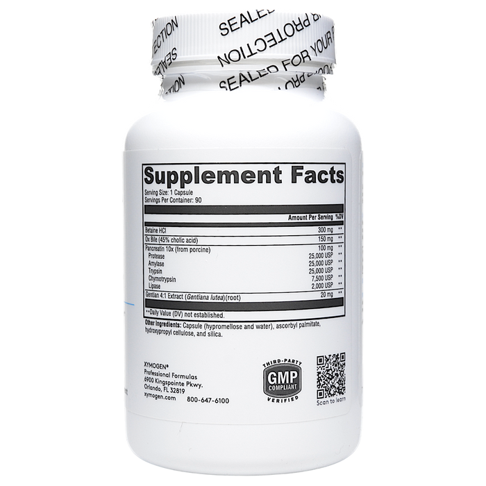 XymoZyme HCL 90 capsules Supplement Facts