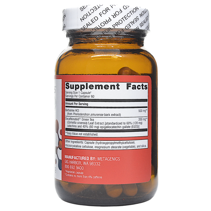 Berberine GT 500 mg 60 capsules Supplement Facts