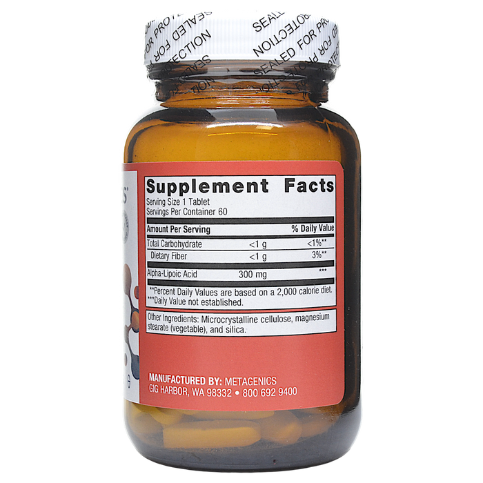 Alpha-Lipoic Acid 300 mg 60 tablets Supplement Facts