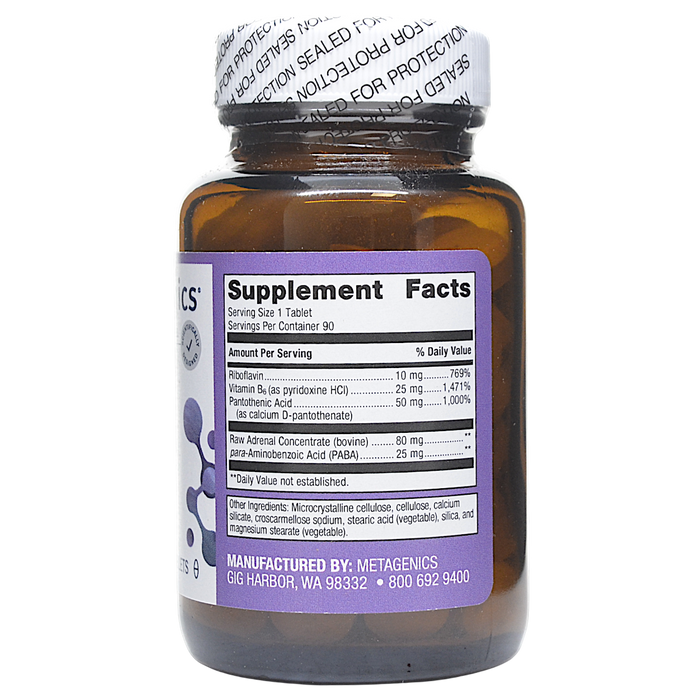 Adrenogen 90 Tablets Supplement Facts