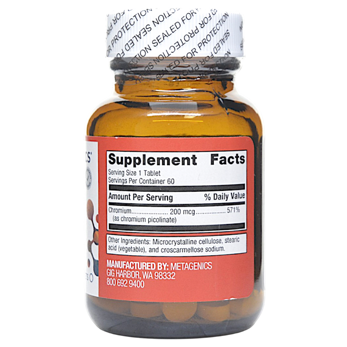 Chromium Picolinate 600 mcg 60 Tablets Supplement Facts