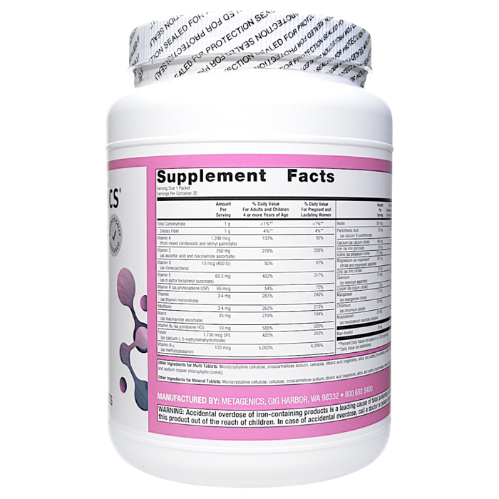 Fem Prenatal Multivitamin with Iron 30 Packets Supplement Facts